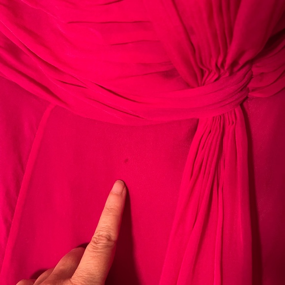 Coast Hot Pink Chiffon Bridesmaid Dress – Ruched Bodice, Size 10 UK - Picture 3 of 10